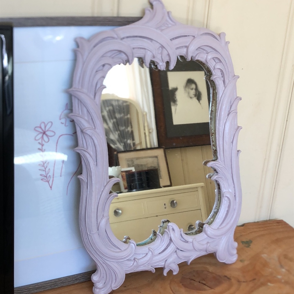 Antique 1920’s Art Deco Scroll Painted Mirror